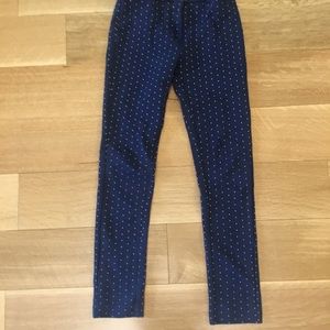 Navy blue micro dotted pants